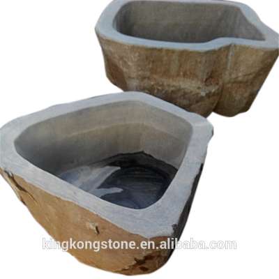 New design natural basalt bird bath for garden decoration