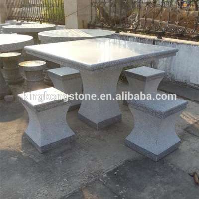 Outdoor patio stone garden table and benches set for sale